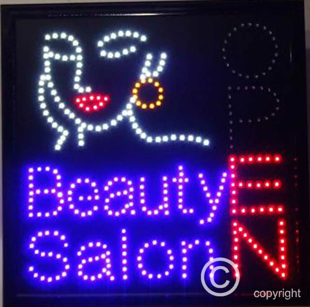 Flashing Open Beauty Salon LED sign board new window Shop signs eBay