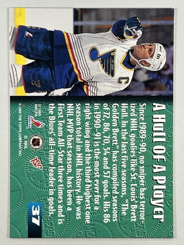 Brett Hull 1995 Stadium Club Members Only 50 #37 St. Louis Blues - Picture 2 of 2