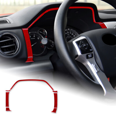 For Toyota Tundra 14-2022 RED Speedometer Panel Cover REAL Carbon Fiber Sticker