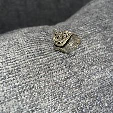 vintage filigree ring adjustable amber stone