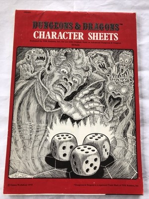 Dungeons And Dragons. Figurenblätter. 1978. Games Workshop. Komplett 50 unbenutzt