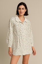 Vtg 80s 90s VICTORIA'S SECRET COUNTRY Flannel COTTAGECORE FLORAL Night Shirt S