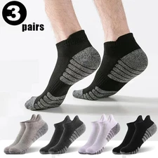 3 Pairs Running Socks – Cotton Low-Cut Non-Slip Breathable Athletic Unissex