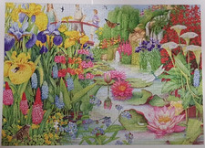 Flower Show - The Water Garden By Falcon - 1000 piece jigsaw - Complete
