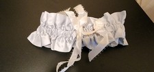 Victoria’s Secret Silk Garter, Pale Blue White Rosebud Ribbon - Wedding