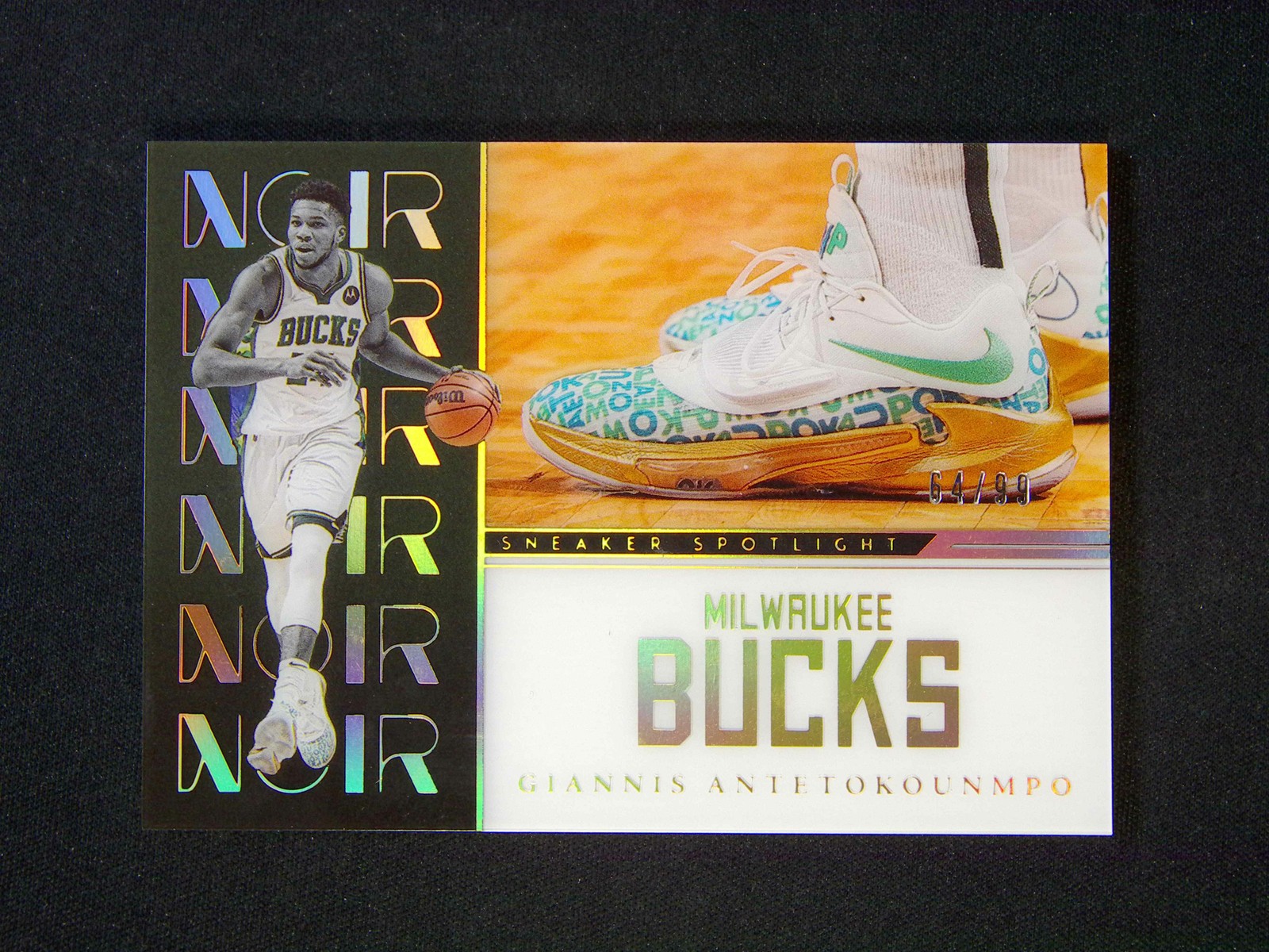 2022-23 Panini Noir Giannis Antetokounmpo #4 Sneaker Spotlight /99