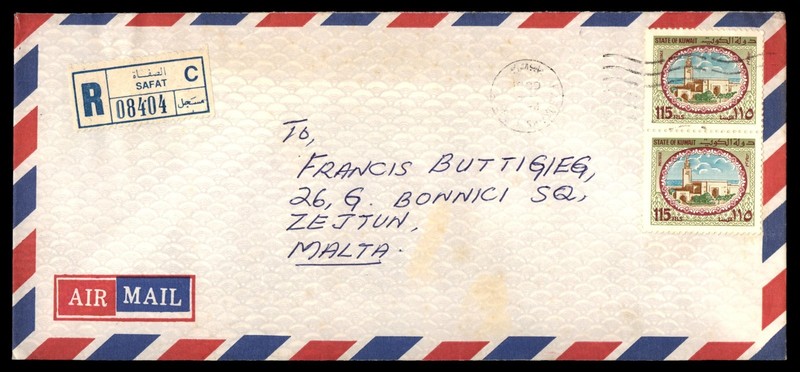 Mayfairstamps Kuwait Reg Safat to Zejtun Malta Cover cca_05519