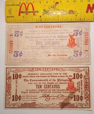 1942 Philippines/ Negros Occidental Provincial; Bacolod 5 and 10 Centavos EF