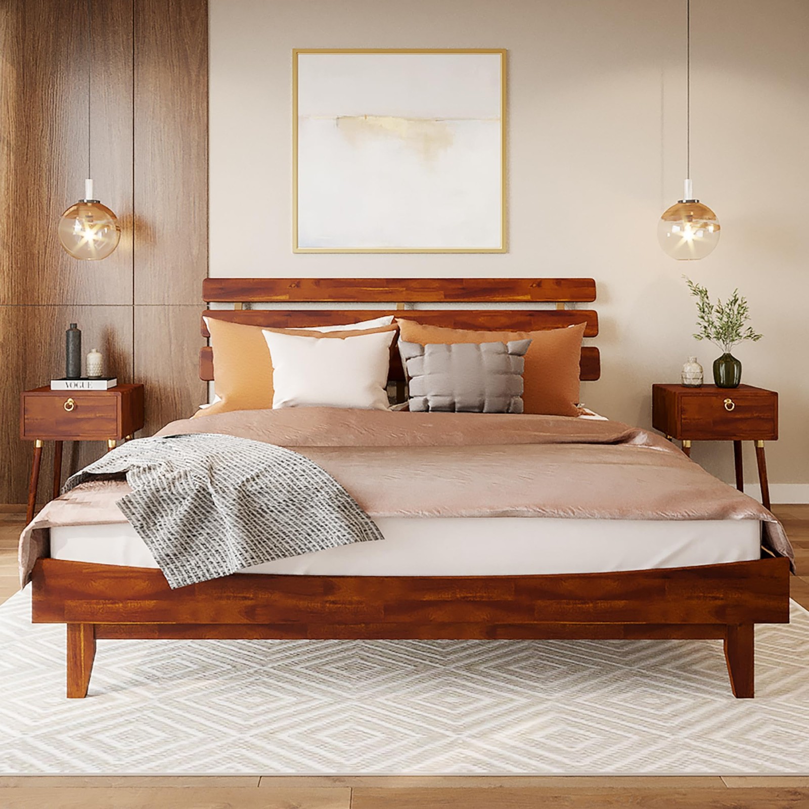 With Adjustable Headboard - Mid Century