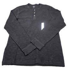 Men's Sweater Medium Black Sonoma Pullover Stretch 1/4 Button Crew Neck