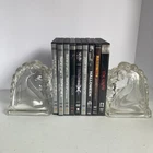 Federal Glass MCM Vintage Art Deco Horse Head Bookends Pair of 2 Equine Retro