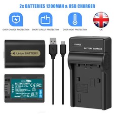 2x NP-FH30 NP-FH40 NP-FH50 Battery & Charger For Sony Alpha DSLR-A230 DSLR-A290