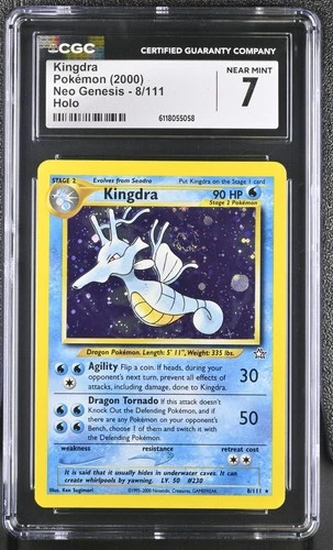 Kingdra (Fin Swirl) Neo Genesis 8/111 CGC 7 Holo Rare