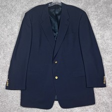 Hart Schaffner Marx Nordstrom Mens 48L Navy Blue Wool Blazer Gold Buttons
