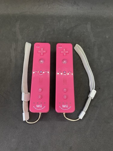 Lot Of 2 Official Nintendo Wii MotionPlus Pink Controller - Authentic OEM Remote