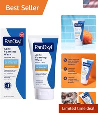 Acne Foaming Wash Benzoyl Peroxide 10 Maximum Strength Antimicrobial, 5.5 Oz
