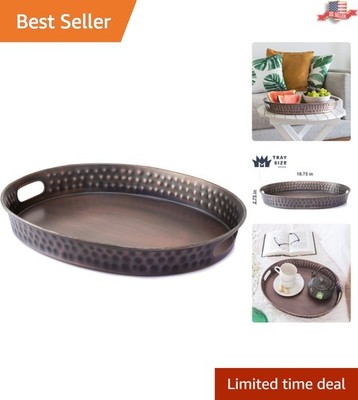 Versatile 17-Inch Decorative Serving Tray with Handles for Parties & Gatherings