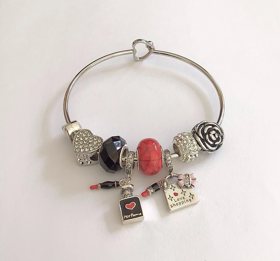 Charm Anhänger „Parfum“ u. „Love Shopping“ + Accessoires mit Spangen Armband 🎀 - Bild 2 von 4