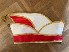 Krätzchen Narrenkappe Seidenmütze Karneval Rot Weiß Fasching Gr.60 (506)