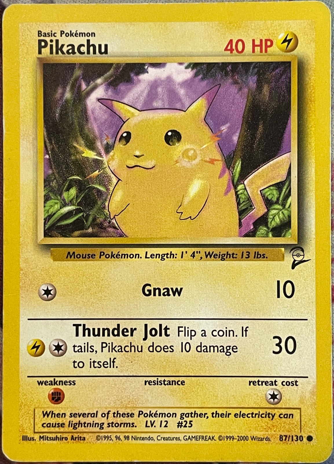 Pikachu - 87/130 - Base Set 2 Pokemon 2000
