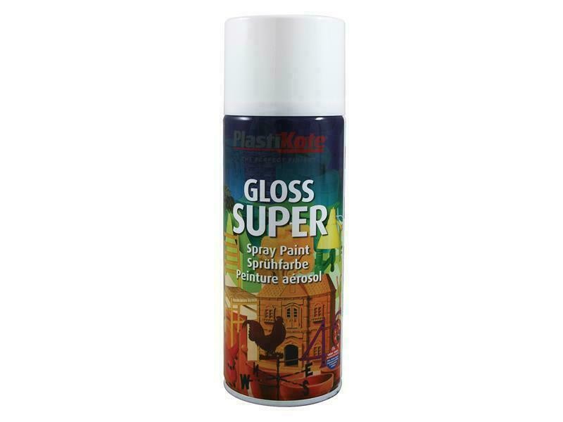 Plastikote Gloss Super Spray White RAL 9016 400ml PKT1153 - Image 2