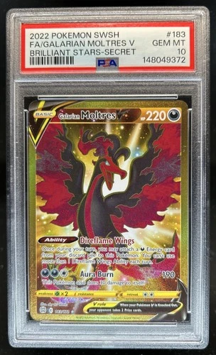 2022 Pokemon SWSH Brilliant Stars Galarian Moltres V #183/172 PSA 10 GEM MINT
