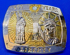 Statue of Lady Liberty 100 year celebration Vtg. Sterling Treasury Belt Buckle