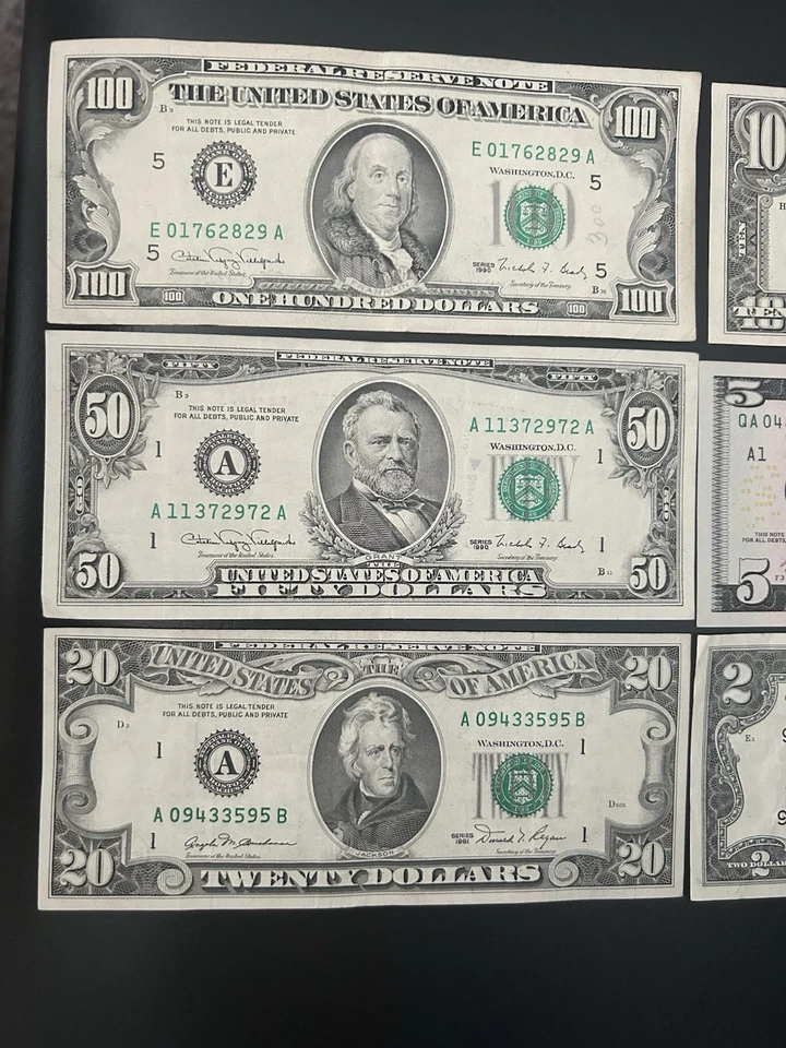 $100 / $50 / $20 / $10 / $5* & $2 DOLLAR OLD STYLE SMALL FACE BILLS  GREAT SHAPE - Image 2 of 4
