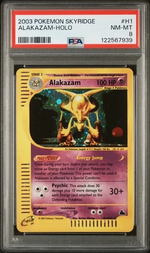 PSA 8 Alakazam H1/H32 Skyridge E Series 2003 Pokemon Card Holo