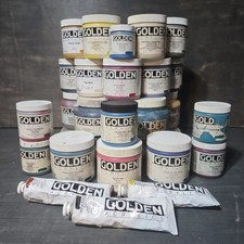 Golden Acrylics Fine Art Paint Multicolor Assorted Jars  Tubes Lot