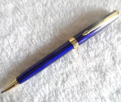 Parker Sonnet Series Blue/Gold Clip Fine (F) Nib Ballpoint Pen Blue Ink