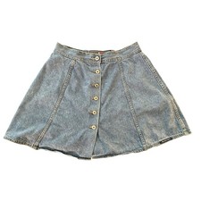 VTG 90s No Excuses Femme Fatale Denim Button Front Skirt 15/16 Fits Smaller
