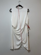 NWT Ieena Mac Duggal Rhinestone Neckline Draped Mini Dress Bridal Bachelorette