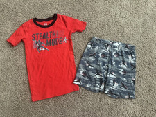 THE CHILDREN'S PLACE boys PAJAMAS pjs size 12 Ninja "Stealth Mode" red