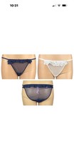 2 VICTORIA'S SECRET DREAM ANGELS EYELET STRING BIKINI PANTY M NWT Blue White