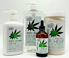 Natural Therapy Hemp  Tea Tree Hydrating Body Lotion, Wash, Oil  Bath Salts