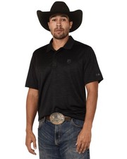 RANK 45  Men's Heeler Solid Short Sleeve Polo - RMSP25K42-BLK