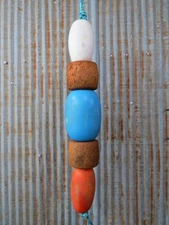 5 Old Fish Net Floats 24 Inches Long Fishing Buoys Bouys Tiki Hut Bar  -(SF328)