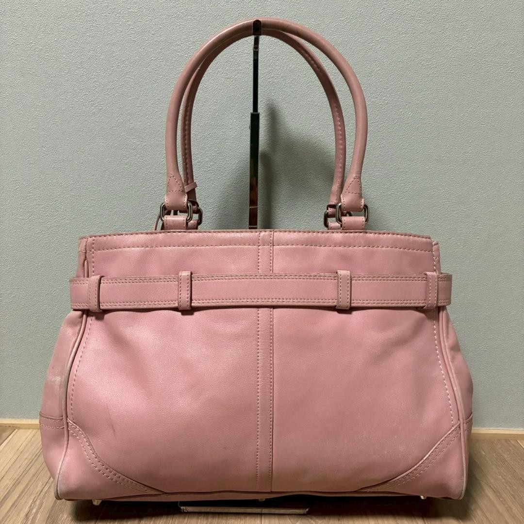COACH Hamptons Jackie Pink Leather Bag Y2K Rare Cherry Charm Auth