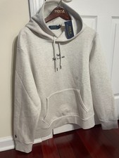 Brand New POLO RALPH LAUREN Grey Long Sleeve Classic Hoodie Size L