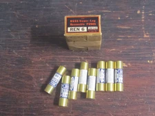 NEW COOPER BUSSMANN REN-6 SUPER-LAG RENEWABLE FUSES BOX OF 8