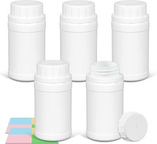 5 Pack Small Empty Plastic Bottles for Pills - Travel Medicine Containers with L