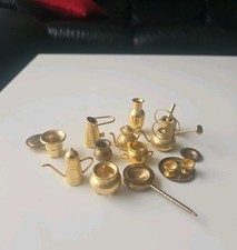 Vintage Solid Brass Miniatures Doll House Rare Good Condition 1:12