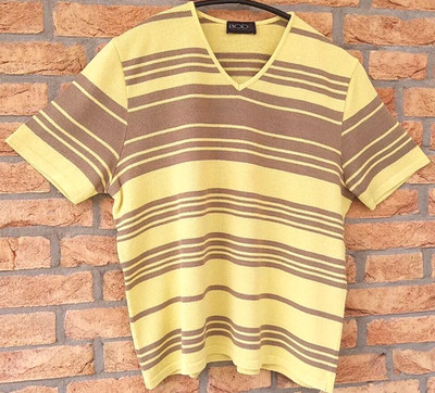 Damen Shirt von BODE Gr. 44 - 46 T-Shirt Strick Kurzarm gestreift Viskose Super