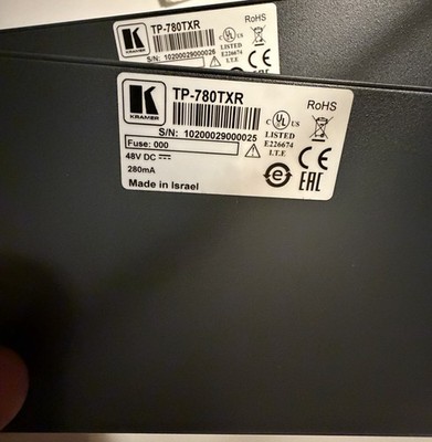 Kramer 4K UHD HDMI Ethernet Bidirectional RS232 and IR TP780TXR Transmitter x2