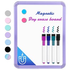 VUSIGN Small Magnetic Dry Erase Board 8.5x11 with Markers Purple