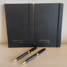 AMEX American Express Novelty Moleskine Notebooks & Ballpoint Pen Set of 2