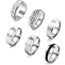 Adramata 6 Stück Ring Damen Edelstahl Vintage Ringe mit Keltischen Knoten Ehe...