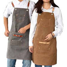2021 New Thick Canvas Unisex Apron Bib Chef Kitchen Aprons for Women Men Coffee
