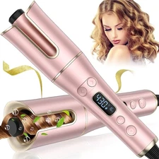 Automatic Hair Curler with LCD Display – 1” Rotating Barrel, 4 Heat Settings, 3